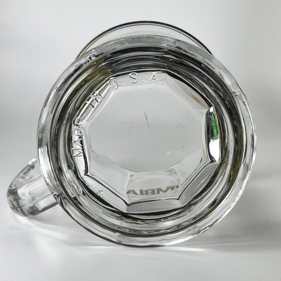 Vtg Columbia Beveled Coffee Cup Mug Clear Glass Souvenir Collectible Made in USA - Picture 4 of 10